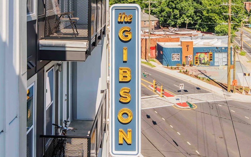 The Gibson with Charlotte skyline in the background